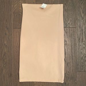 NWT- Mendacino Taupe midi skirt